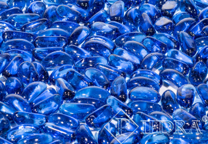 Skleněné oblázky 1-3 cm modré