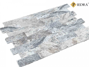 Kamenný obklad travertin silver cihličky 20,3x7,5x1 cm
