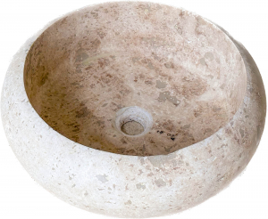 Kamenné umyvadlo hnědý mramor oblé (42x15)